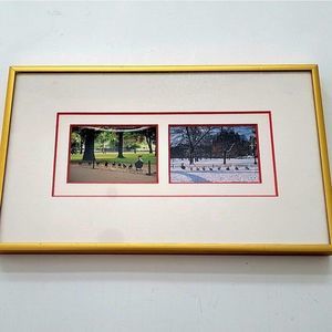 Boston Commons Public Gardens Photo Framed Gold New England Landmark Picture Art